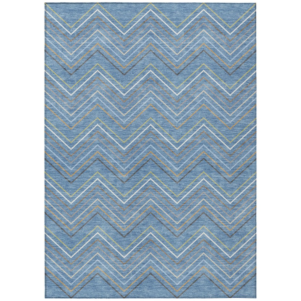 Machine Washable Indoor/Outdoor Chantille ACN2392 Blue 10' x 14' Rug. Picture 1
