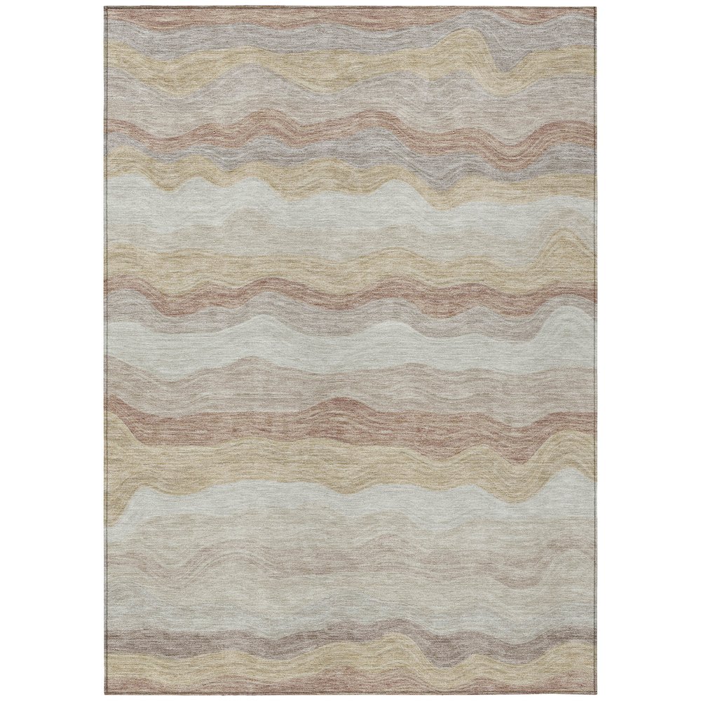 Machine Washable Indoor/Outdoor Chantille ACN2397 Brown 10' x 14' Rug. Picture 1