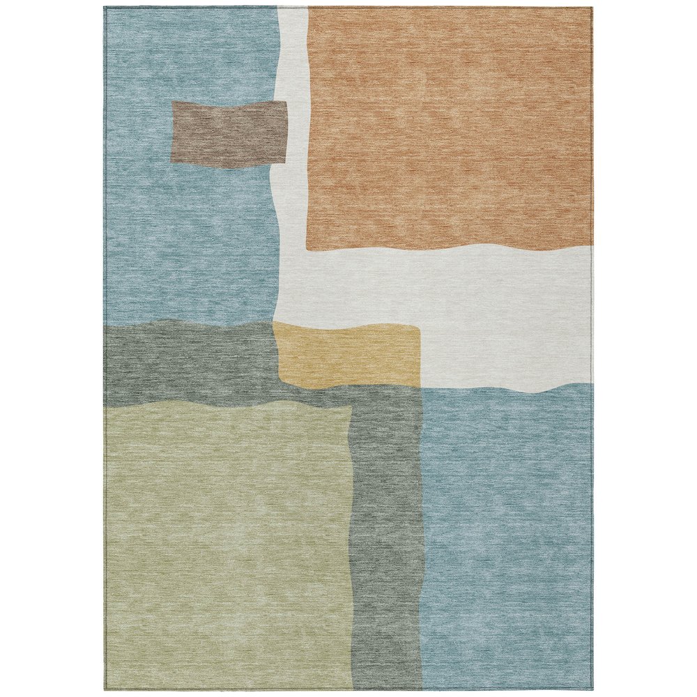 Machine Washable Indoor/Outdoor Chantille ACN2400 Blue 10' x 14' Rug. Picture 1