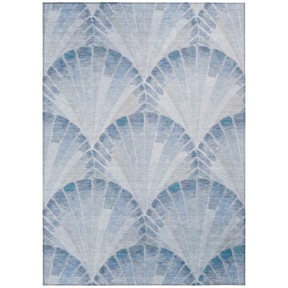 Machine Washable Indoor/Outdoor Chantille ACN2401 Blue 10' x 14' Rug. Picture 1