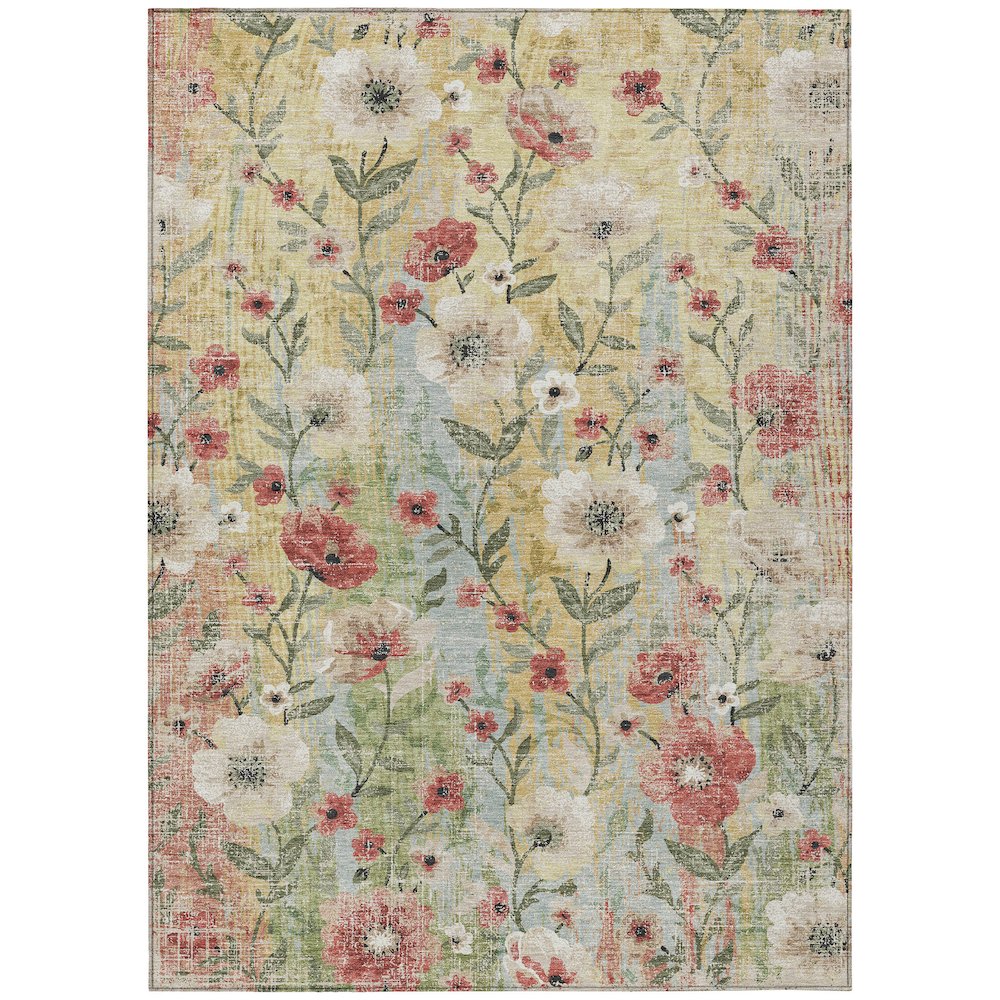Machine Washable Indoor/Outdoor Chantille ACN2403 Brown 10' x 14' Rug. Picture 1