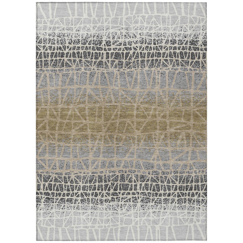 Machine Washable Indoor/Outdoor Chantille ACN2404 Gray 10' x 14' Rug. Picture 1