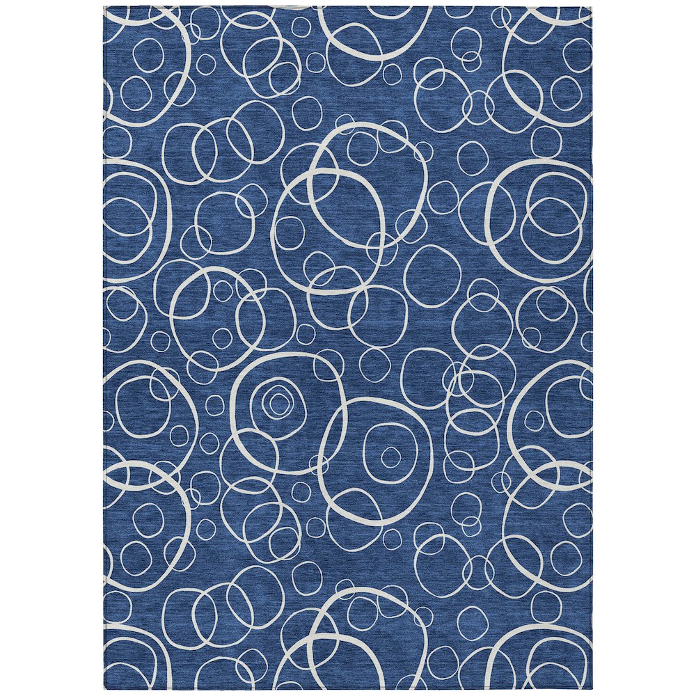 Machine Washable Indoor/Outdoor Chantille ACN2407 Blue 10' x 14' Rug. Picture 1
