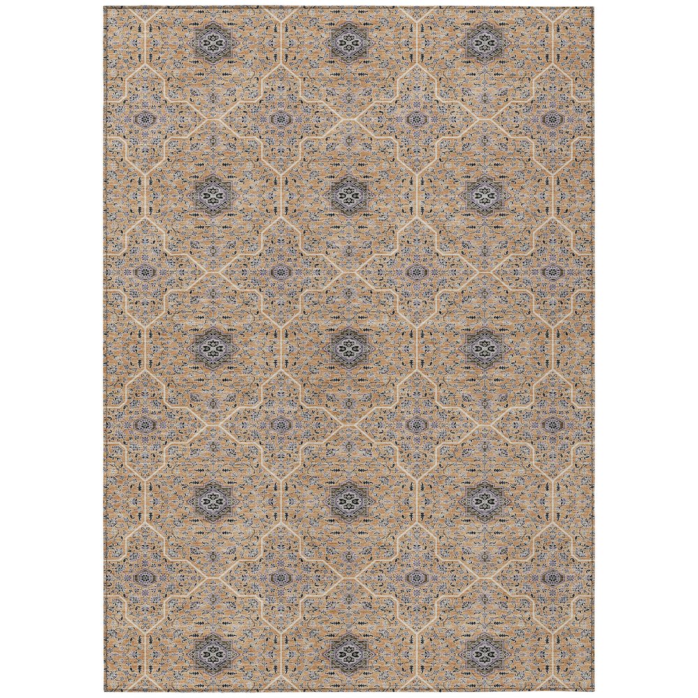Machine Washable Indoor/Outdoor Chantille ACN2409 Orange 10' x 14' Rug. Picture 1