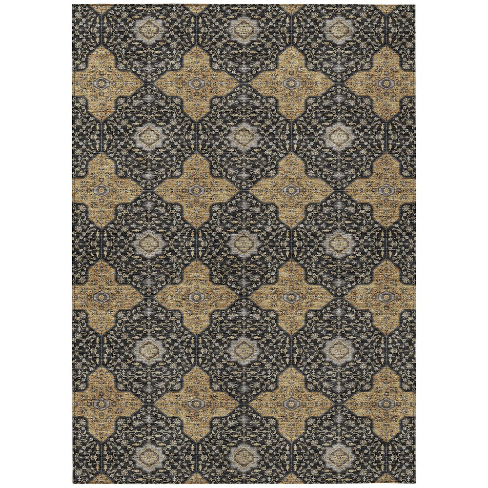 Machine Washable Indoor/Outdoor Chantille ACN2410 Black 10' x 14' Rug. Picture 1