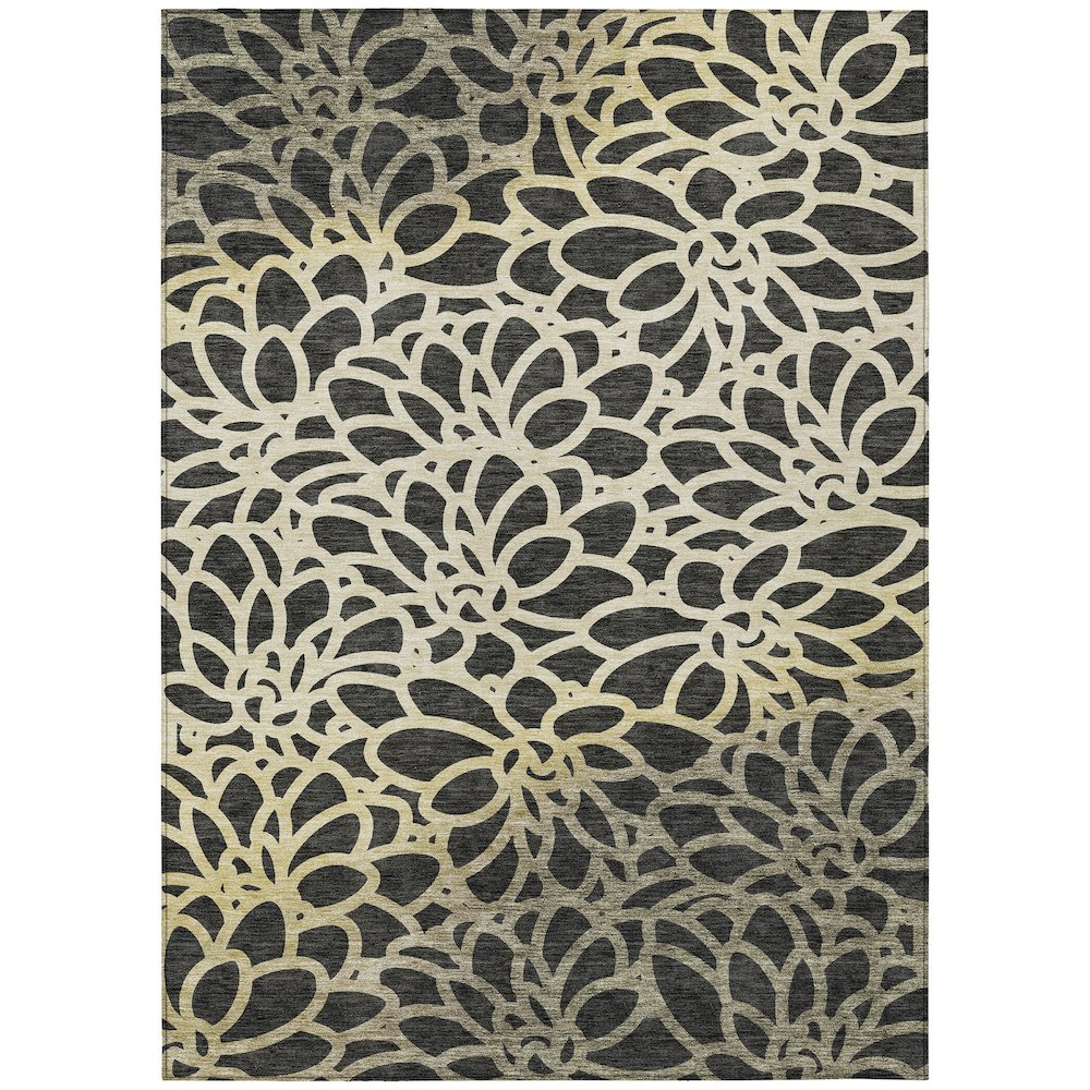 Machine Washable Indoor/Outdoor Chantille ACN2412 Black 10' x 14' Rug. Picture 1