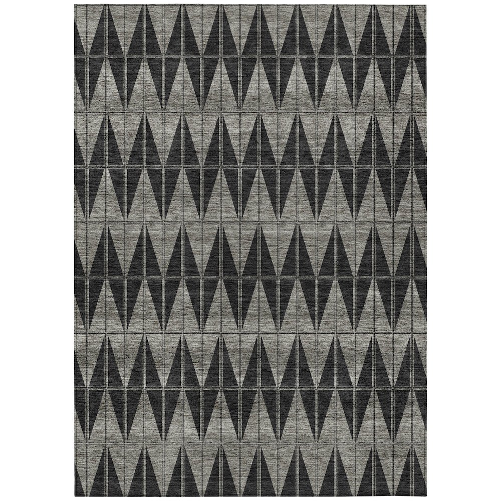 Machine Washable Indoor/Outdoor Chantille ACN2415 Black 10' x 14' Rug. Picture 1