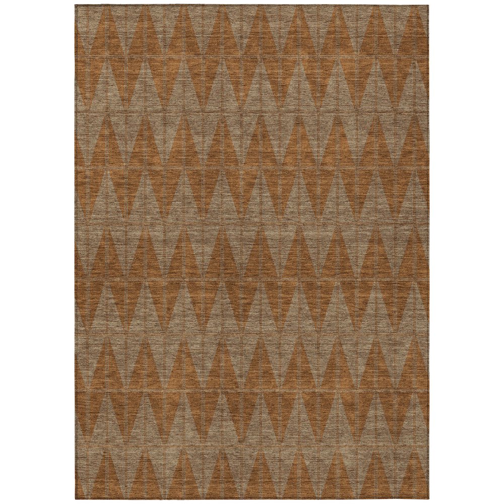 Machine Washable Indoor/Outdoor Chantille ACN2415 Orange 10' x 14' Rug. Picture 1