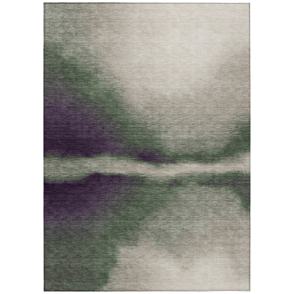 Machine Washable Indoor/Outdoor Chantille ACN2419 Green 10' x 14' Rug. Picture 1