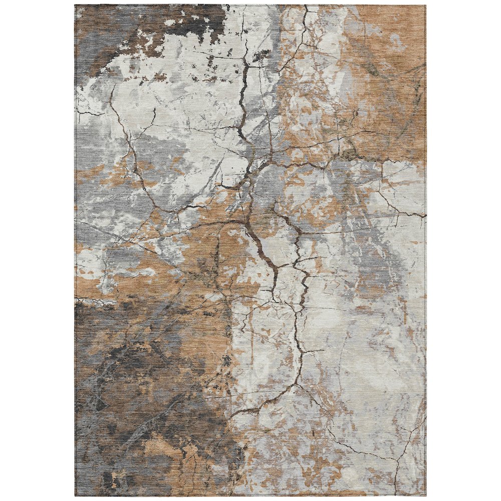 Machine Washable Indoor/Outdoor Chantille ACN2431 Orange 10' x 14' Rug. Picture 1