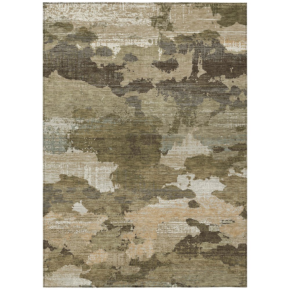 Machine Washable Indoor/Outdoor Chantille ACN2434 Brown 10' x 14' Rug. Picture 1