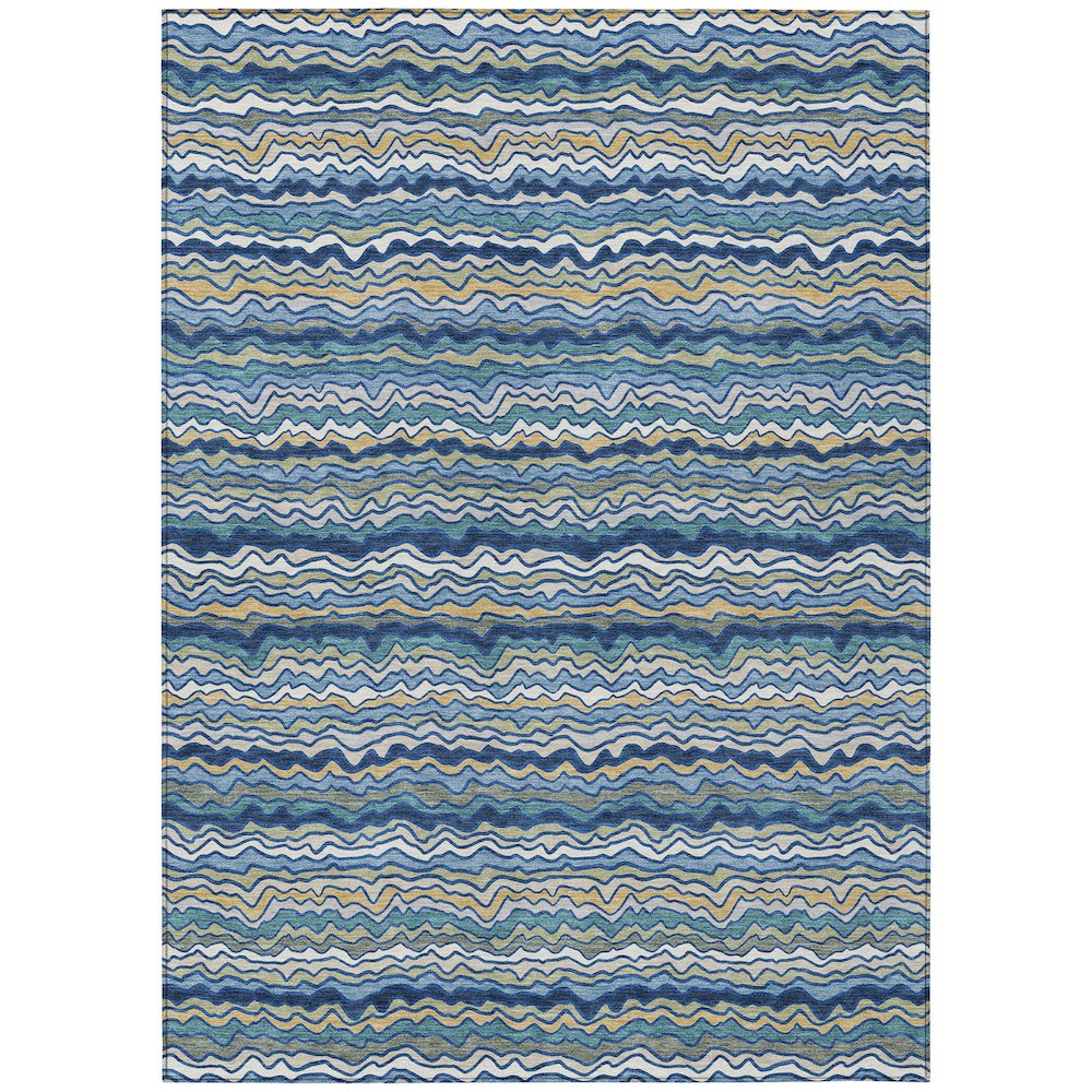 Machine Washable Indoor/Outdoor Chantille ACN2436 Blue 10' x 14' Rug. Picture 1
