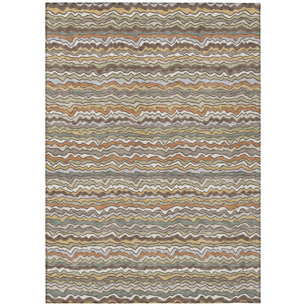 Machine Washable Indoor/Outdoor Chantille ACN2436 Brown 10' x 14' Rug. Picture 1