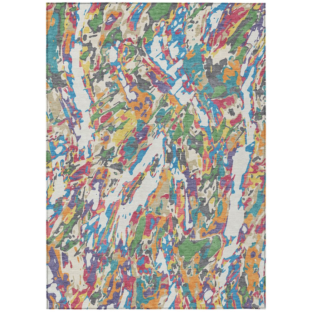 Machine Washable Indoor/Outdoor Chantille ACN2441 Ivory 10' x 14' Rug. Picture 1