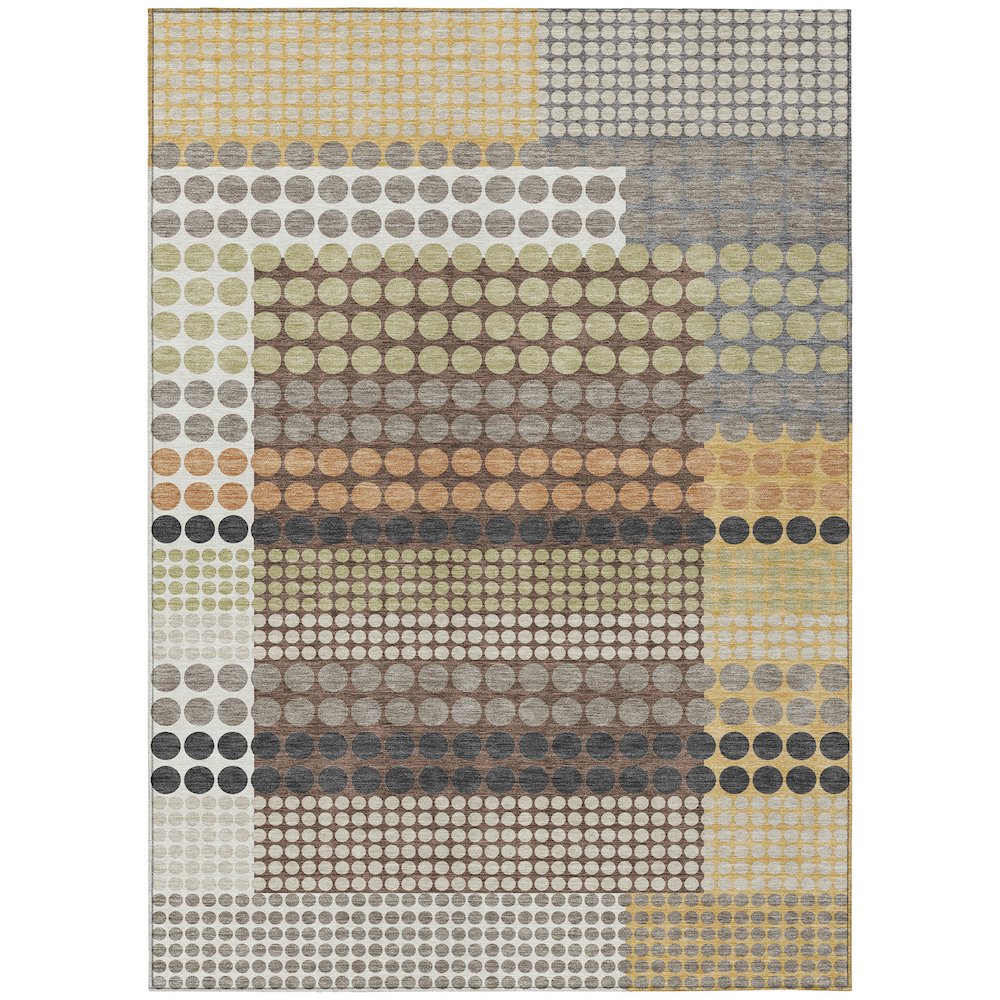 Machine Washable Indoor/Outdoor Chantille ACN2445 Brown 10' x 14' Rug. Picture 1