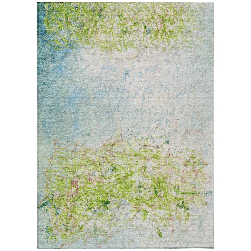 Machine Washable Indoor/Outdoor Chantille ACN2449 Green 10' x 14' Rug. Picture 1