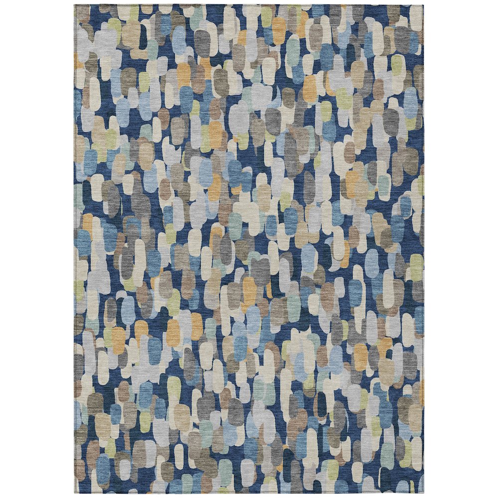 Machine Washable Indoor/Outdoor Chantille ACN2451 Blue 10' x 14' Rug. Picture 1