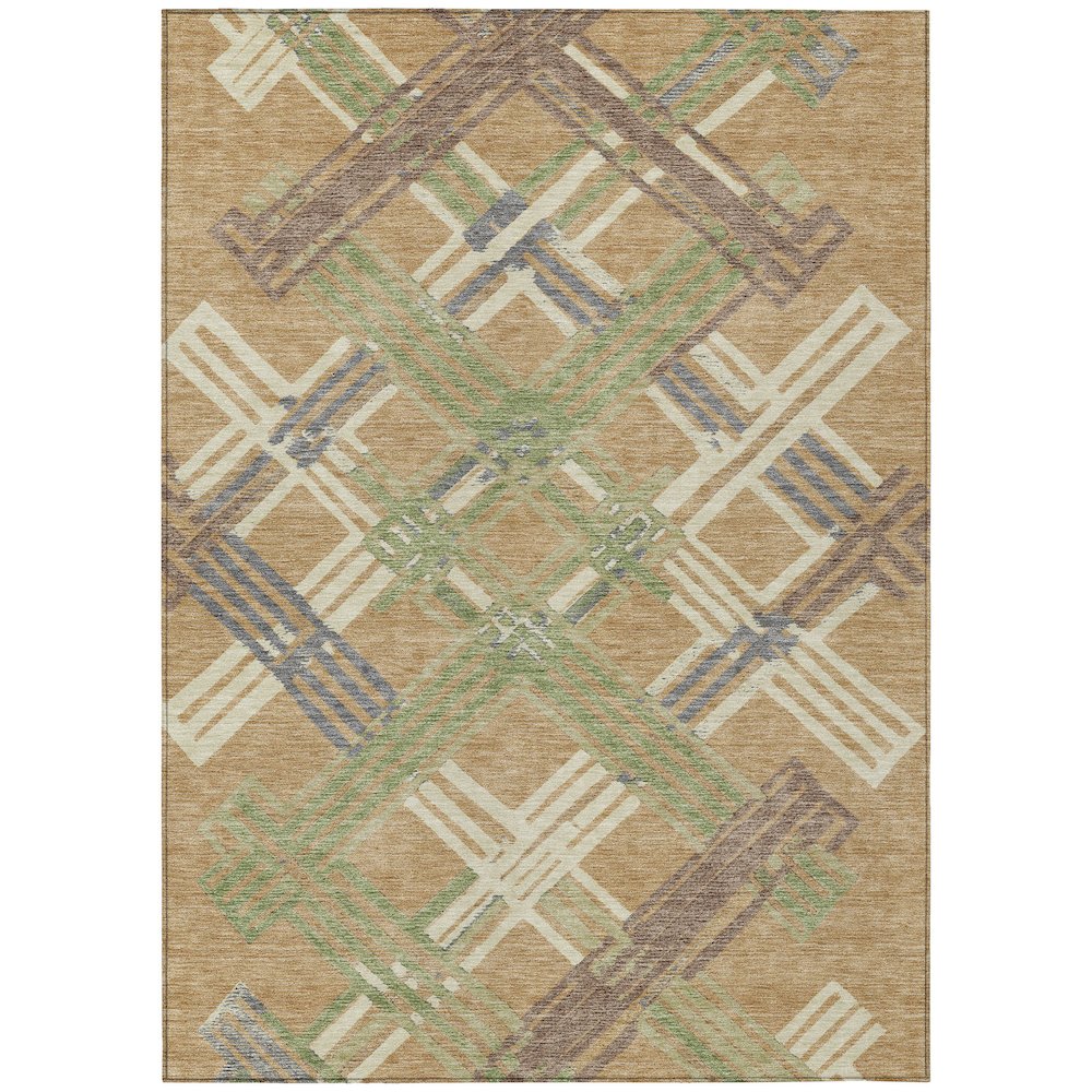 Machine Washable Indoor/Outdoor Chantille ACN2452 Gold 10' x 14' Rug. Picture 1