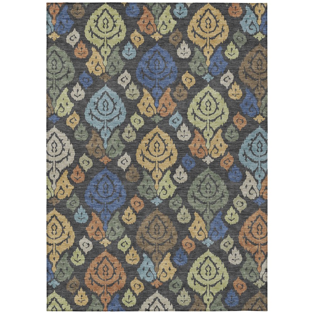 Machine Washable Indoor/Outdoor Chantille ACN2460 Gray 10' x 14' Rug. Picture 1