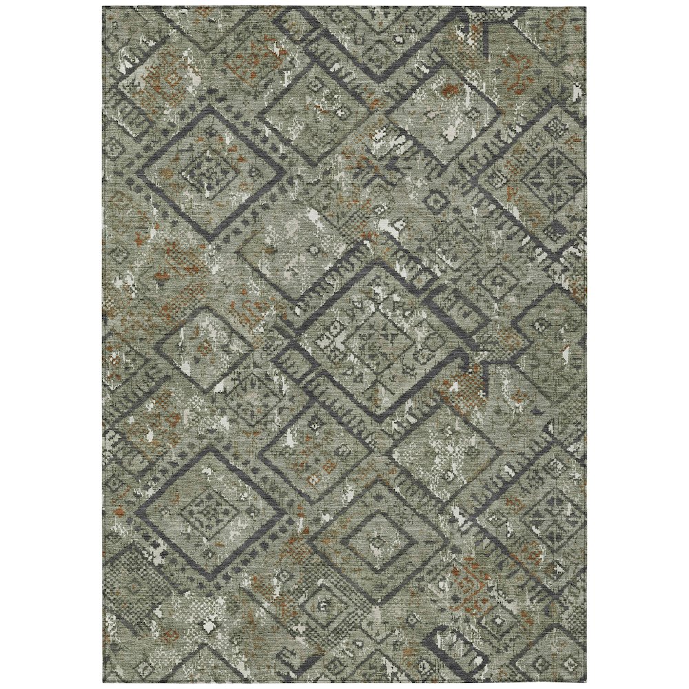 Machine Washable Indoor/Outdoor Chantille ACN2470 Green 10' x 14' Rug. Picture 1