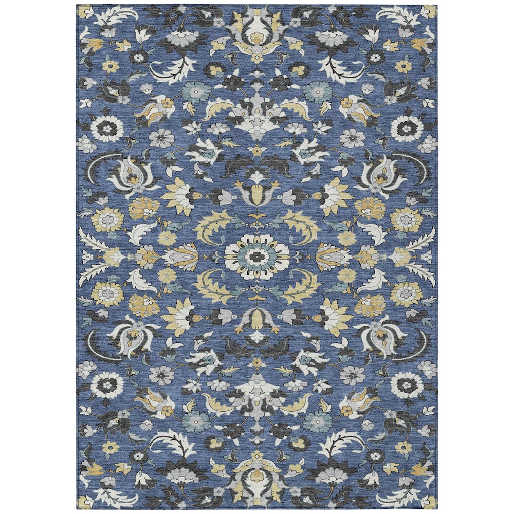 Machine Washable Indoor/Outdoor Chantille ACN2473 Blue 10' x 14' Rug. Picture 1