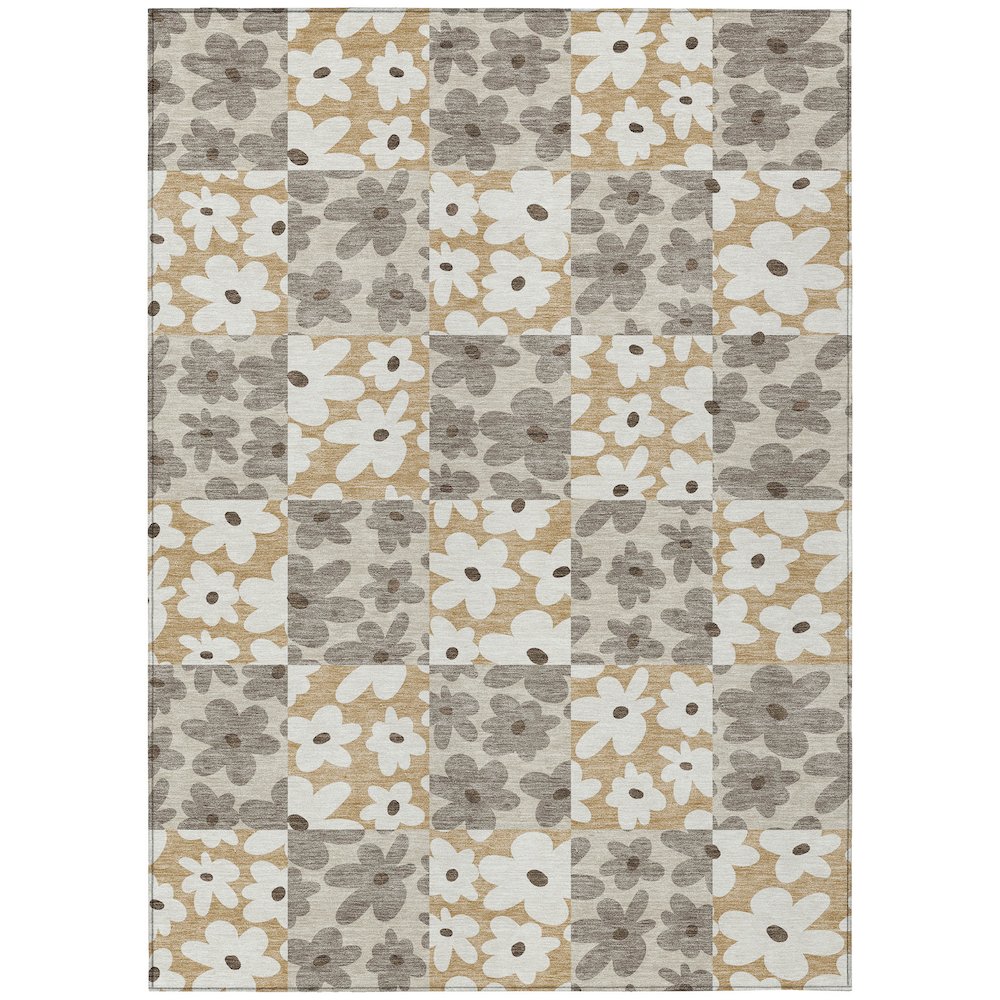 Machine Washable Indoor/Outdoor Chantille ACN2476 Brown 10' x 14' Rug. Picture 1