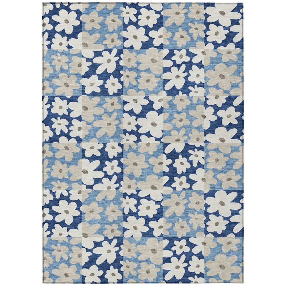Machine Washable Indoor/Outdoor Chantille ACN2476 Blue 10' x 14' Rug. Picture 1