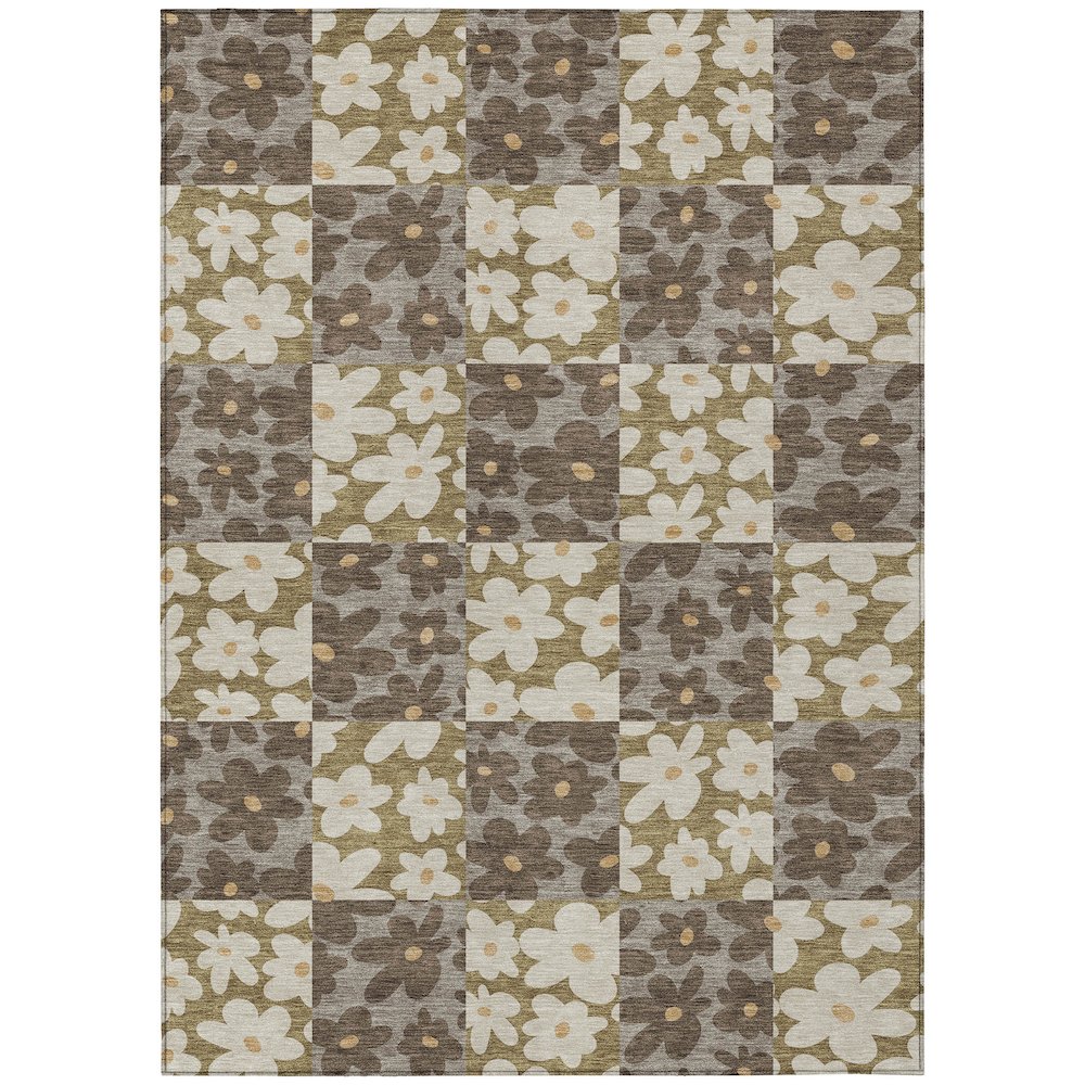 Machine Washable Indoor/Outdoor Chantille ACN2476 Brown 10' x 14' Rug. Picture 1