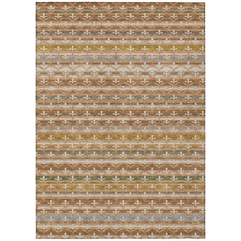 Machine Washable Indoor/Outdoor Chantille ACN2479 Orange 10' x 14' Rug. Picture 1