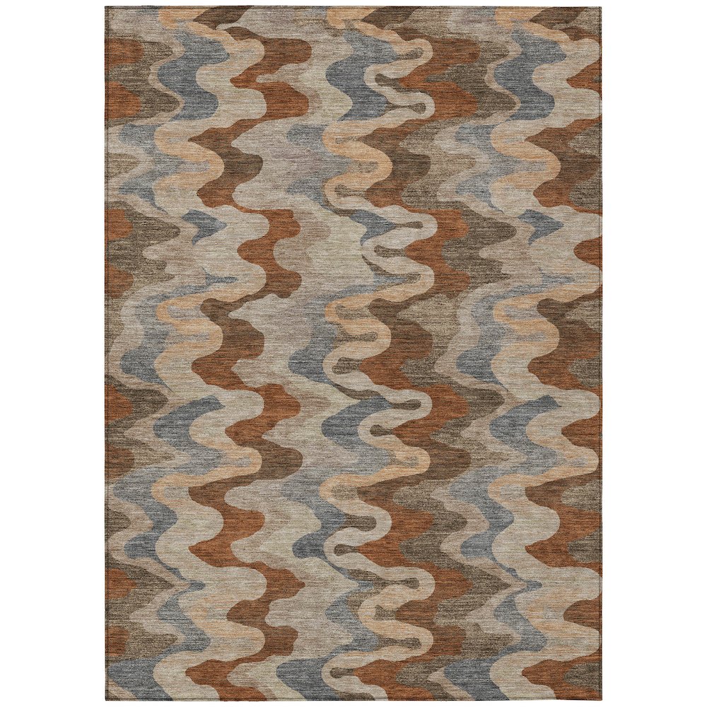 Machine Washable Indoor/Outdoor Chantille ACN2481 Brown 10' x 14' Rug. Picture 1