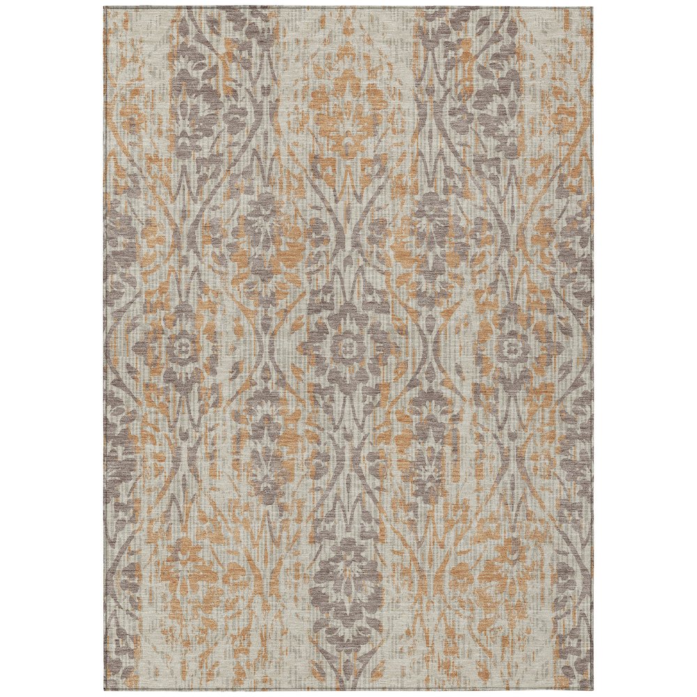 Machine Washable Indoor/Outdoor Chantille ACN2482 Brown 10' x 14' Rug. Picture 1
