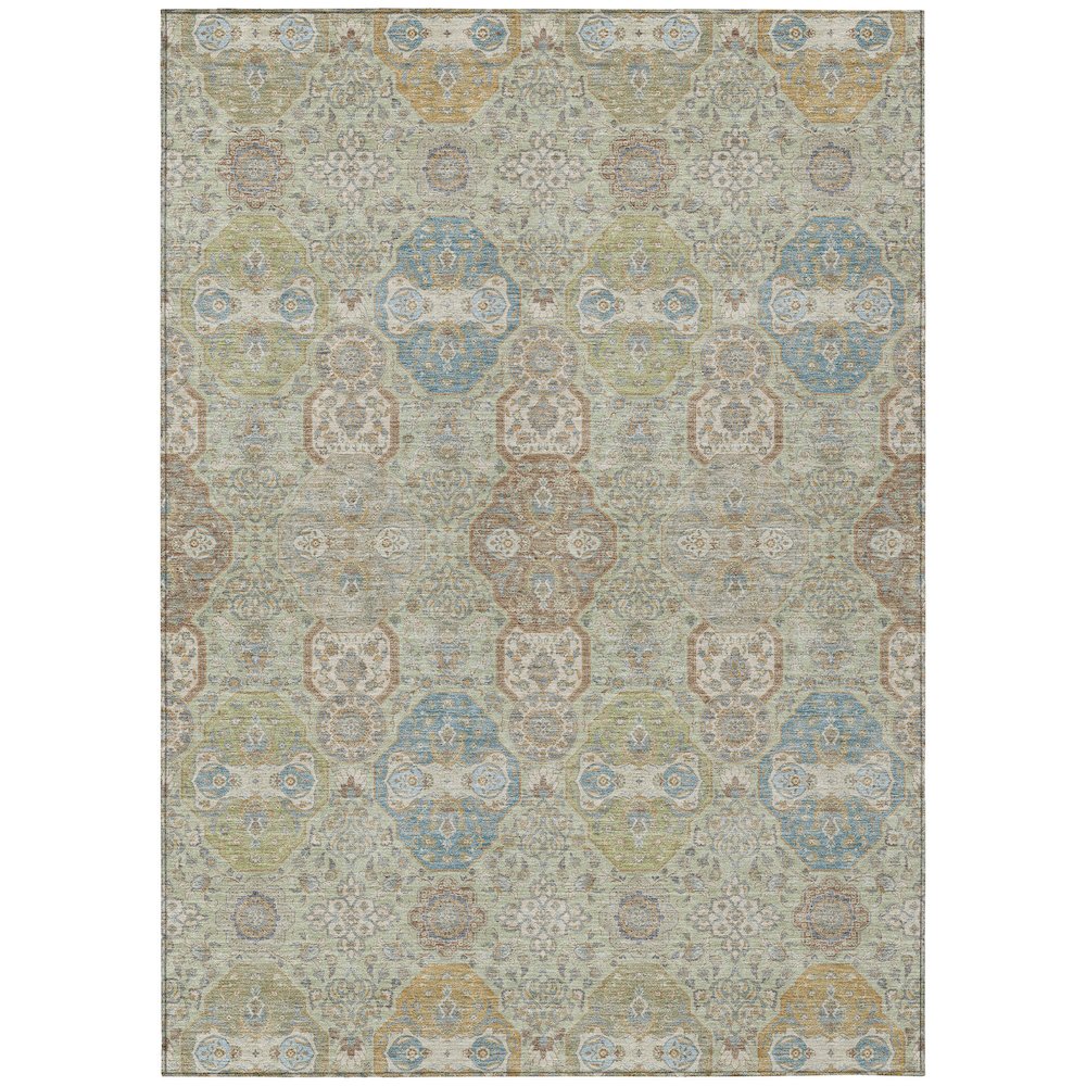 Machine Washable Indoor/Outdoor Chantille ACN2484 Green 10' x 14' Rug. Picture 1