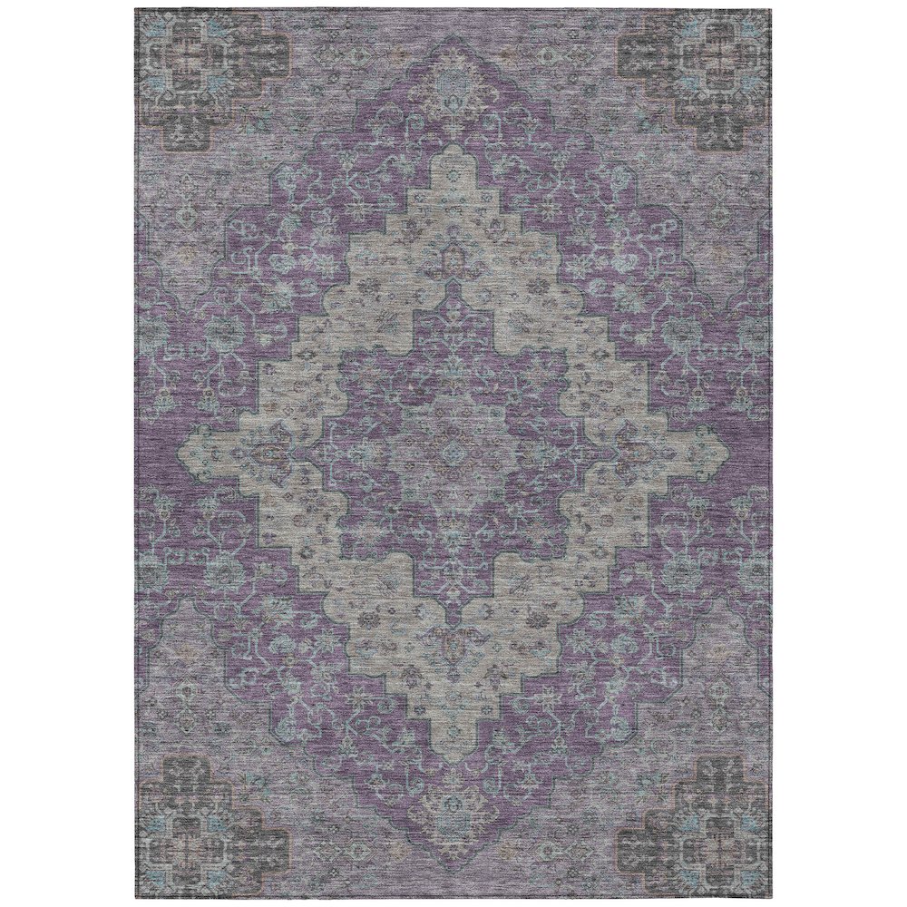 Machine Washable Indoor/Outdoor Chantille ACN2486 Purple 10' x 14' Rug. Picture 1