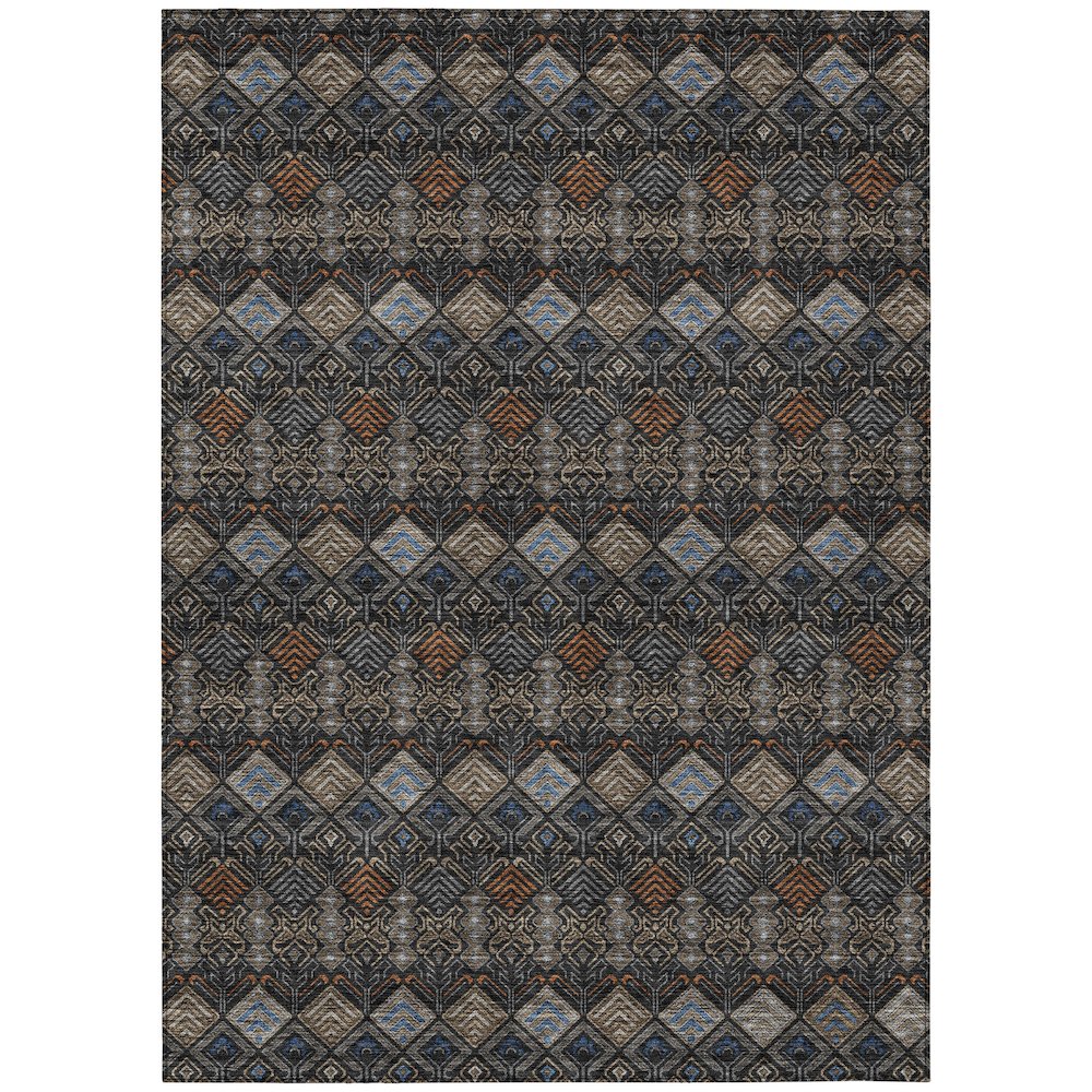 Machine Washable Indoor/Outdoor Chantille ACN2487 Black 10' x 14' Rug. Picture 1