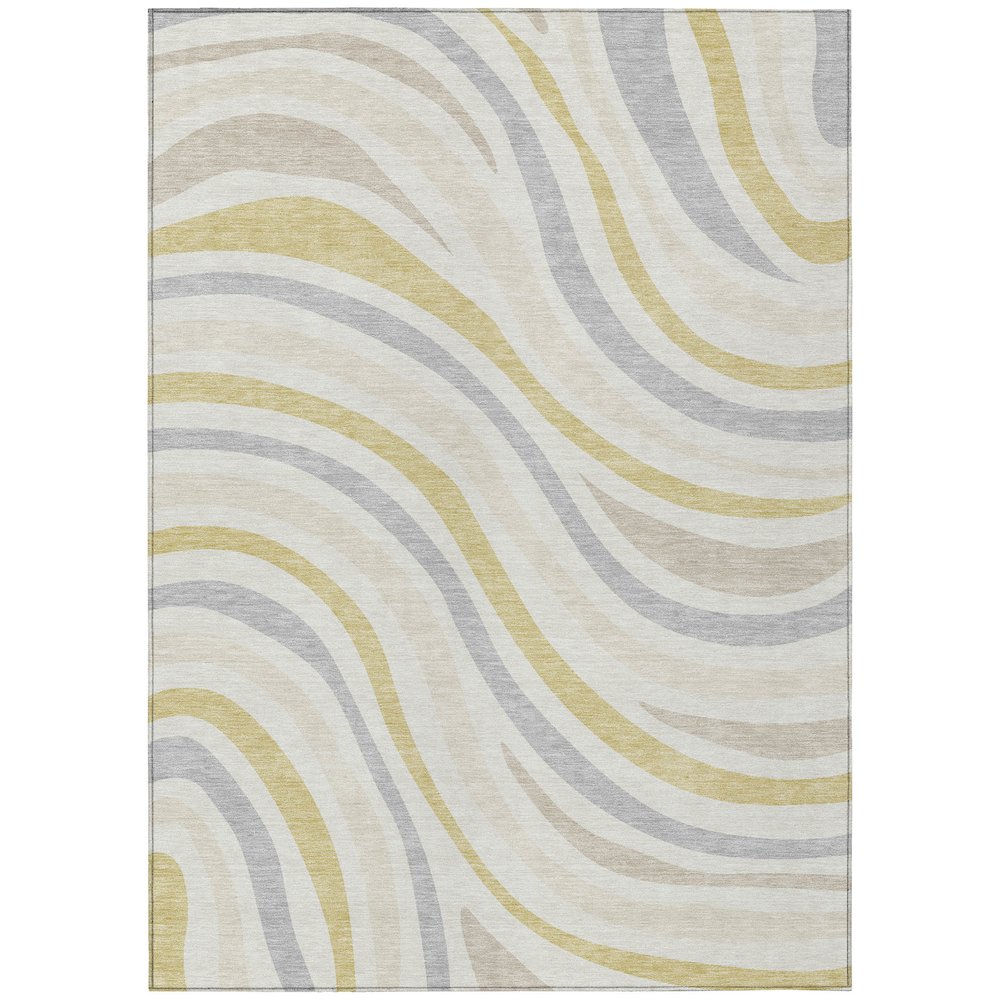 Machine Washable Indoor/Outdoor Chantille ACN2490 Ivory 10' x 14' Rug. Picture 1