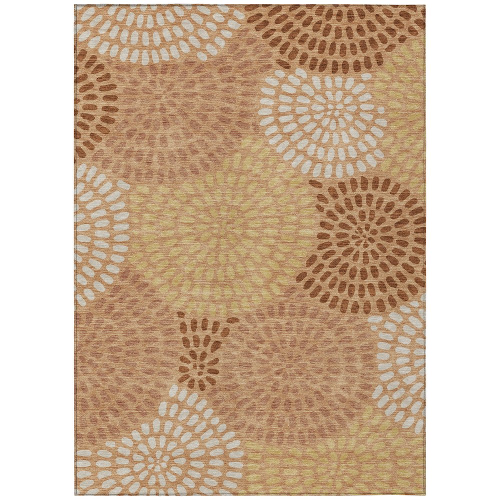 Machine Washable Indoor/Outdoor Chantille ACN2492 Orange 10' x 14' Rug. Picture 1