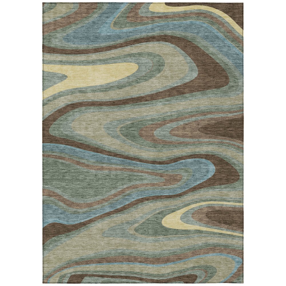 Machine Washable Indoor/Outdoor Chantille ACN2494 Green 10' x 14' Rug. Picture 1