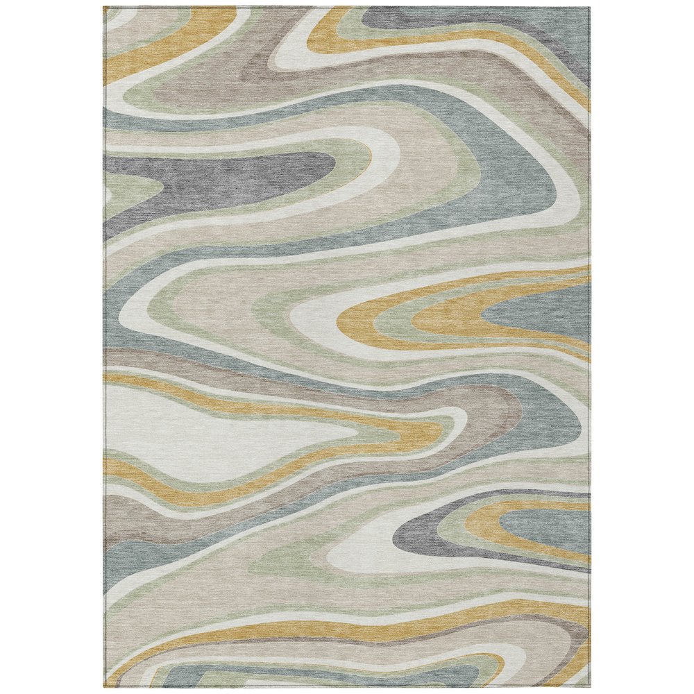 Machine Washable Indoor/Outdoor Chantille ACN2494 Ivory 10' x 14' Rug. Picture 1