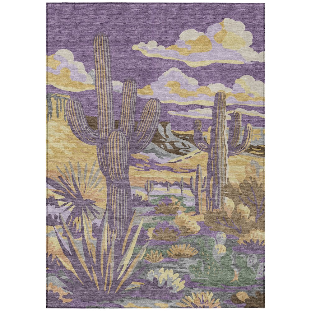 Machine Washable Indoor/Outdoor Chantille ACN2496 Purple 10' x 14' Rug. Picture 1