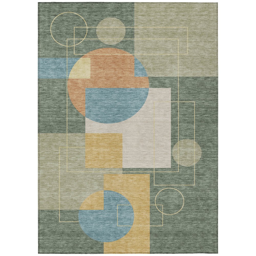 Machine Washable Indoor/Outdoor Chantille ACN2500 Green 10' x 14' Rug. Picture 1