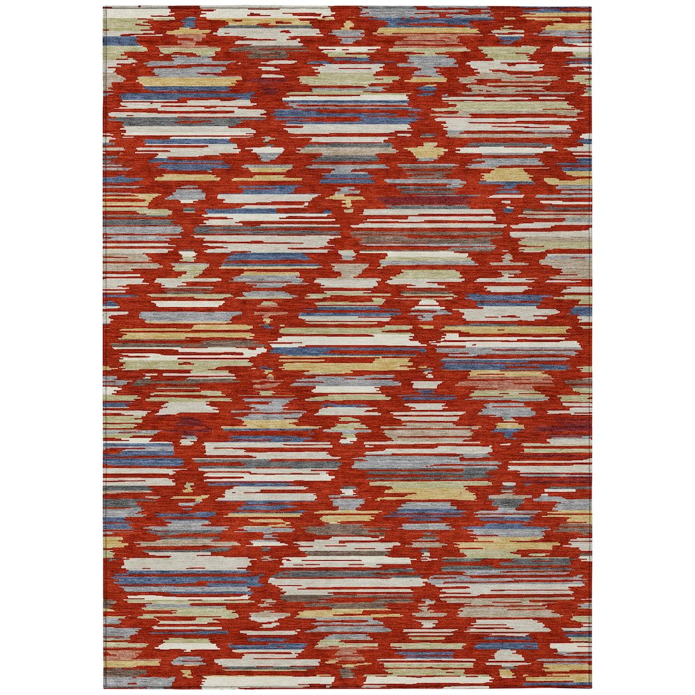 Machine Washable Indoor/Outdoor Chantille ACN2502 Red 10' x 14' Rug. Picture 1