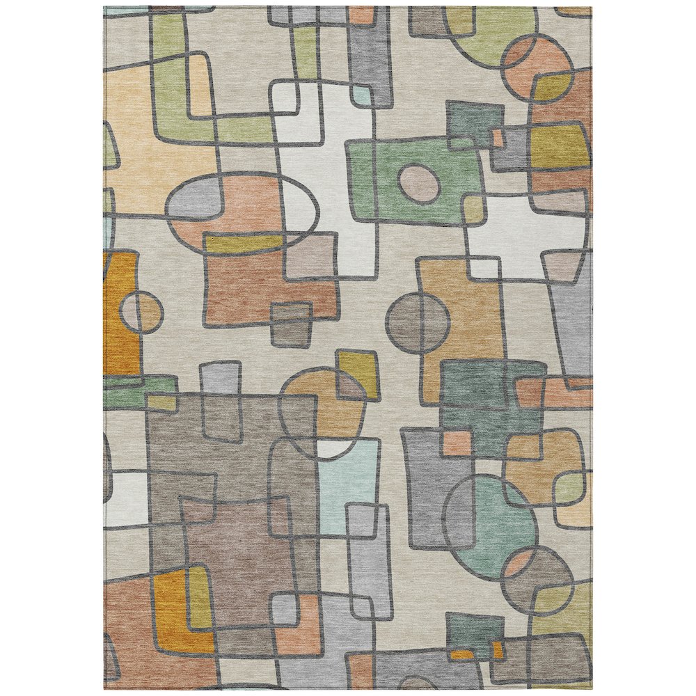 Machine Washable Indoor/Outdoor Chantille ACN2503 Brown 10' x 14' Rug. Picture 1