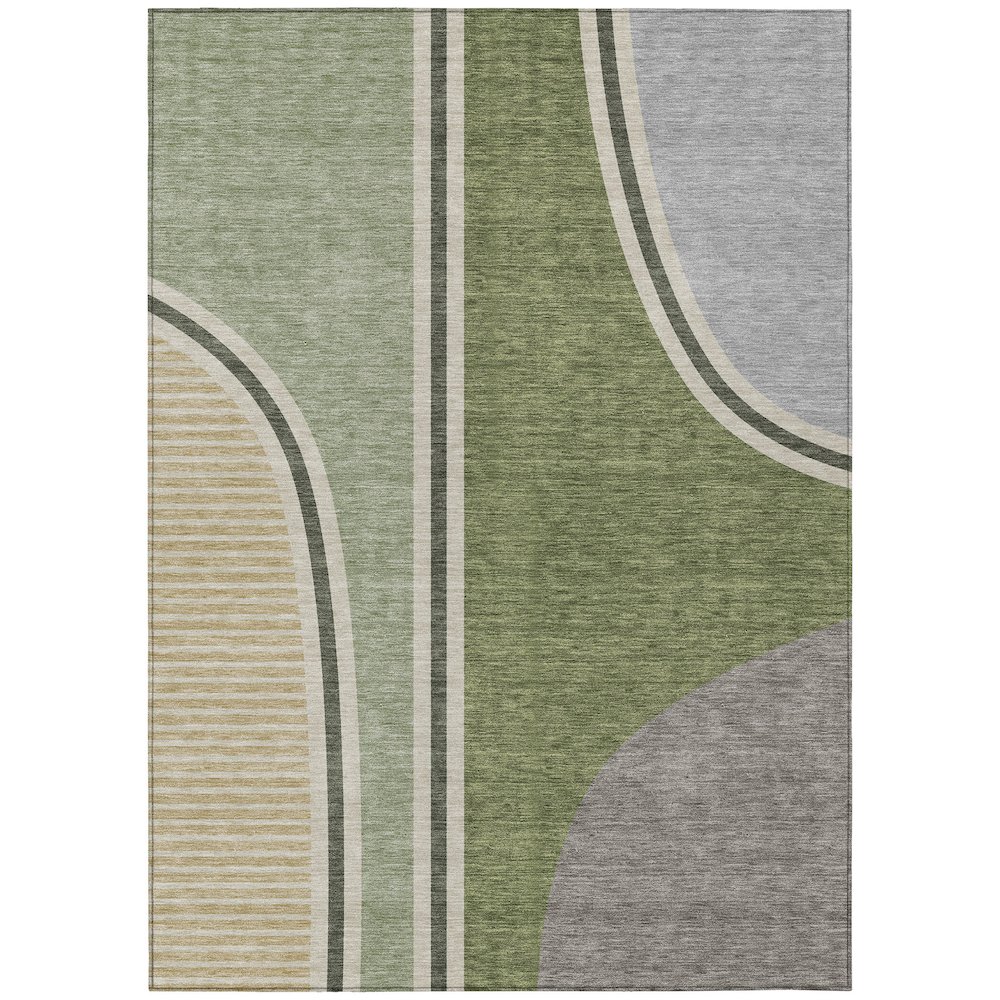 Machine Washable Indoor/Outdoor Chantille ACN2505 Green 10' x 14' Rug. Picture 1