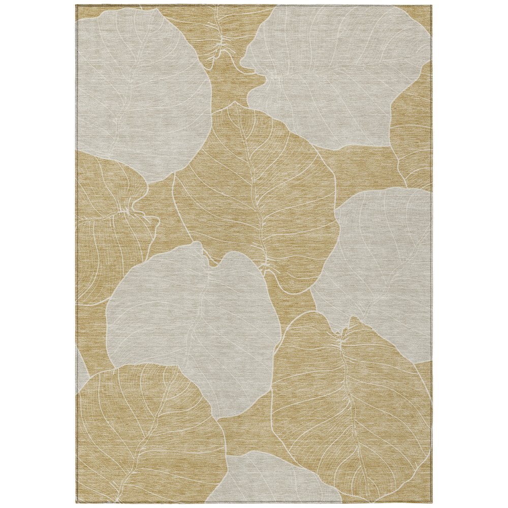Machine Washable Indoor/Outdoor Chantille ACN2506 Gold 10' x 14' Rug. Picture 1