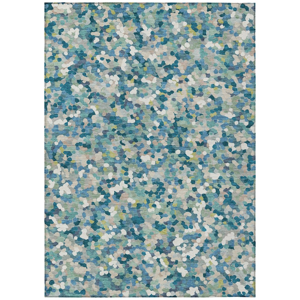 Machine Washable Indoor/Outdoor Chantille ACN2507 Teal 10' x 14' Rug. Picture 1