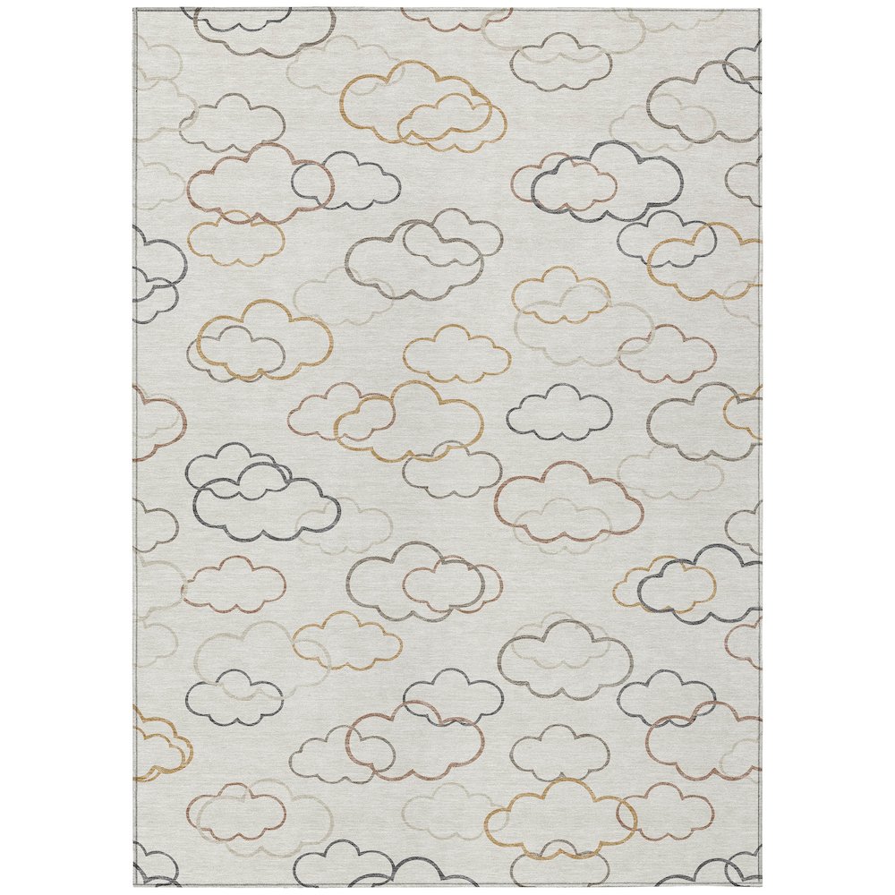 Machine Washable Indoor/Outdoor Chantille ACN2508 Ivory 10' x 14' Rug. Picture 1