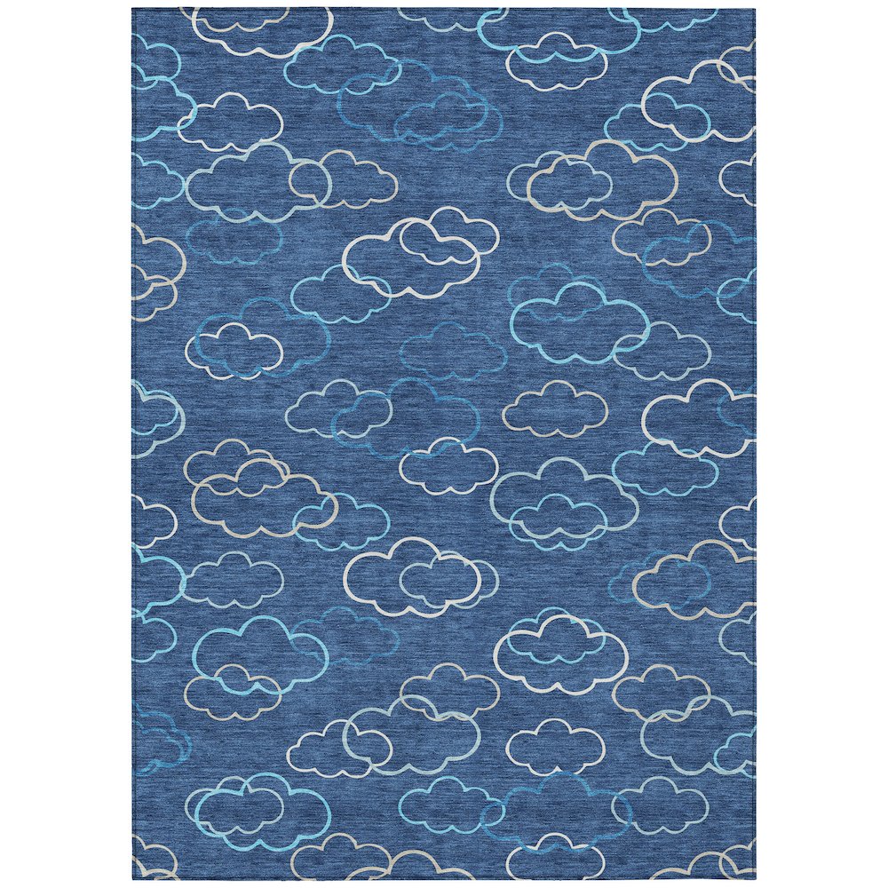 Machine Washable Indoor/Outdoor Chantille ACN2508 Blue 10' x 14' Rug. Picture 1