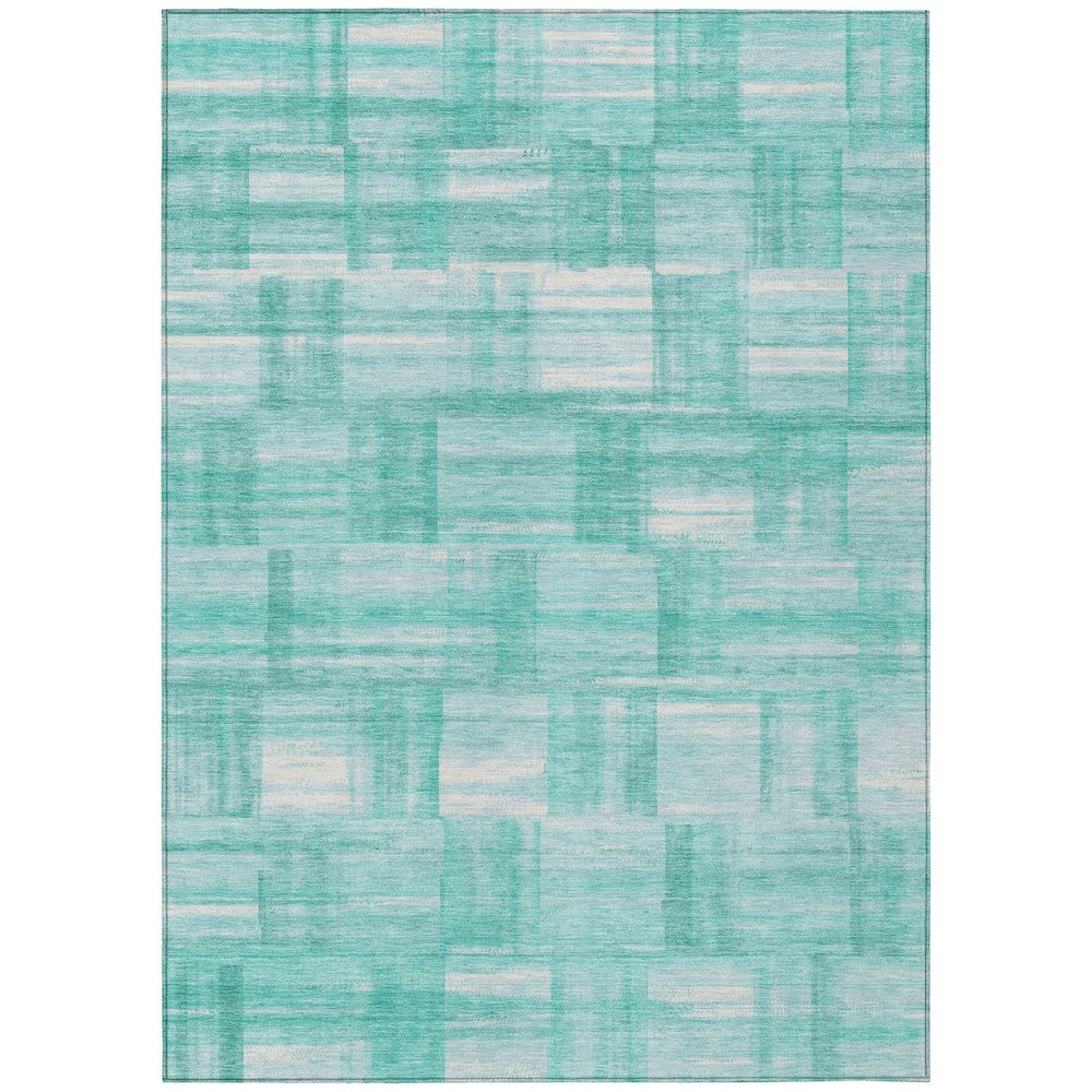 Machine Washable Indoor/Outdoor Chantille ACN2517 Teal 10' x 14' Rug. Picture 1