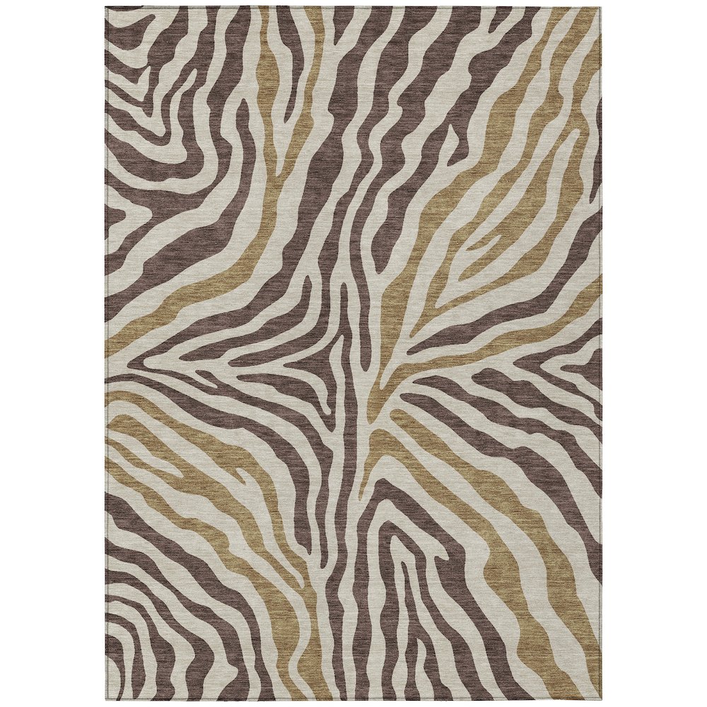 Machine Washable Indoor/Outdoor Chantille ACN2523 Brown 10' x 14' Rug. Picture 1