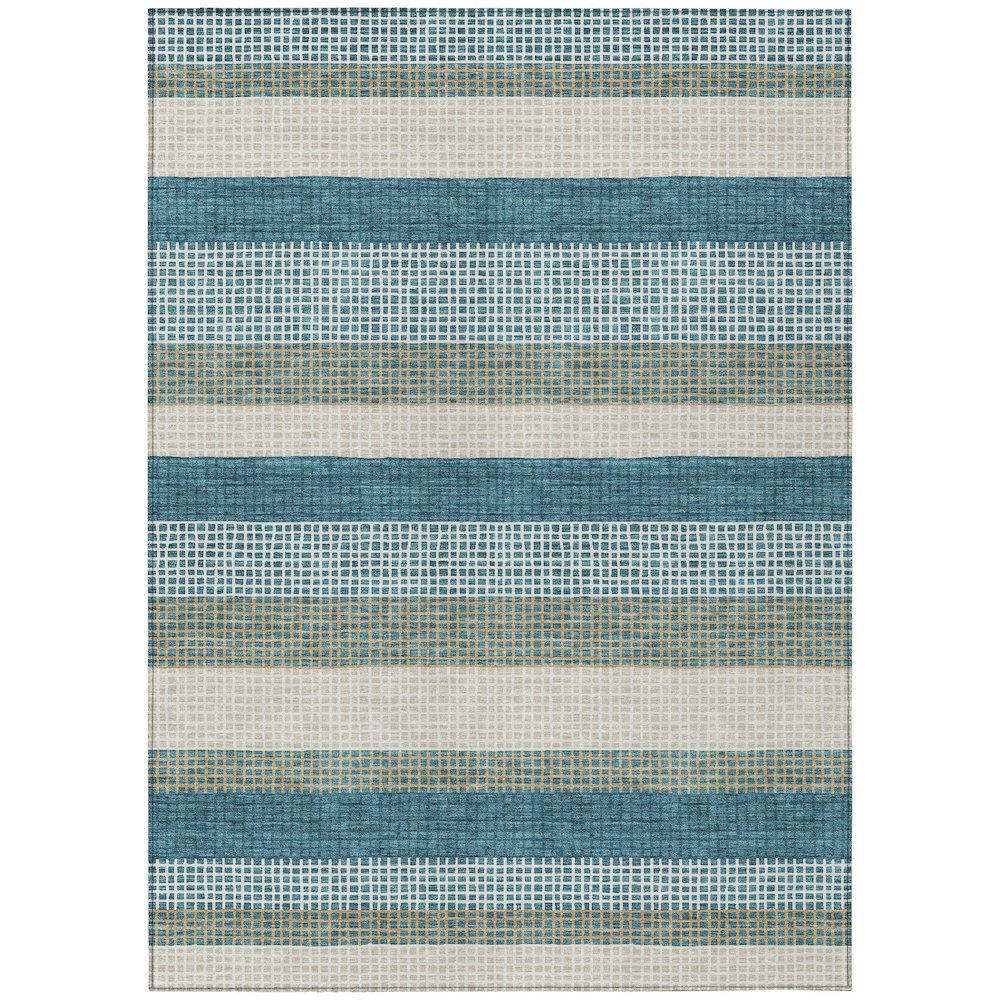 Machine Washable Indoor/Outdoor Chantille ACN2530 Teal 10' x 14' Rug. Picture 1
